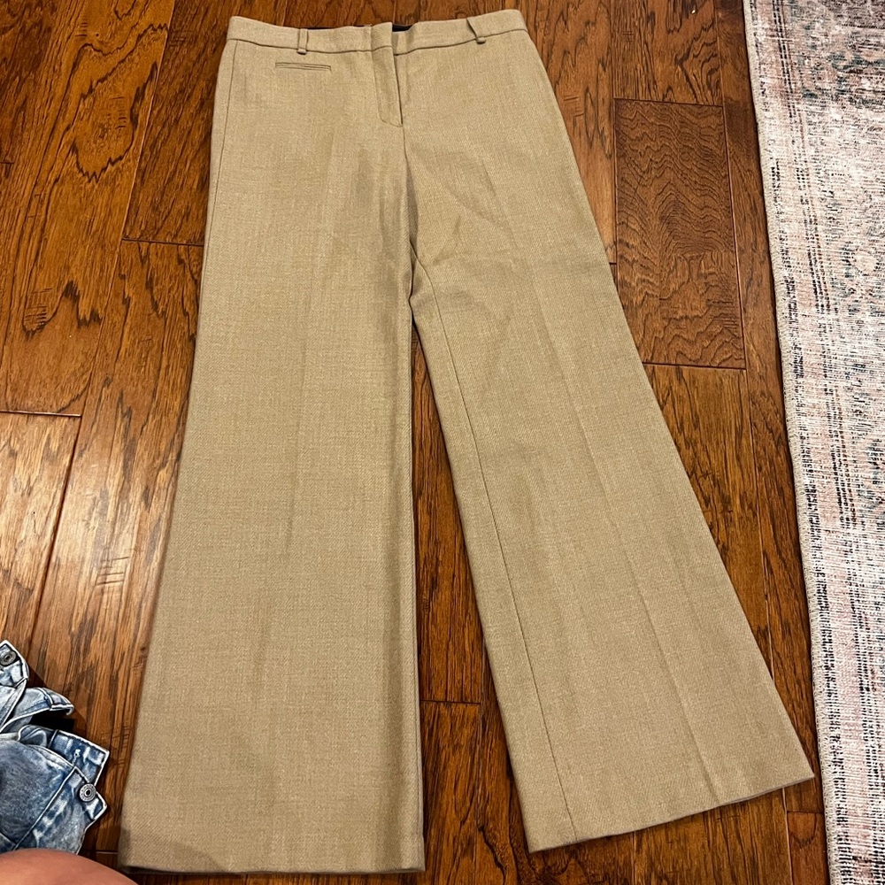 Wool wide leg work pant
